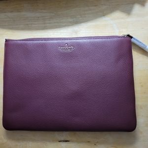 Kate Spade Jackson Cherrywood Pouch Clutch New